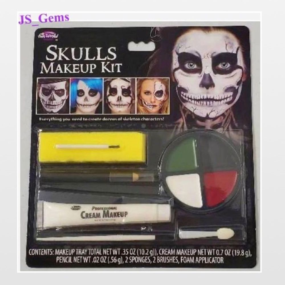 New Skulls Halloween Makeup Kit NWT